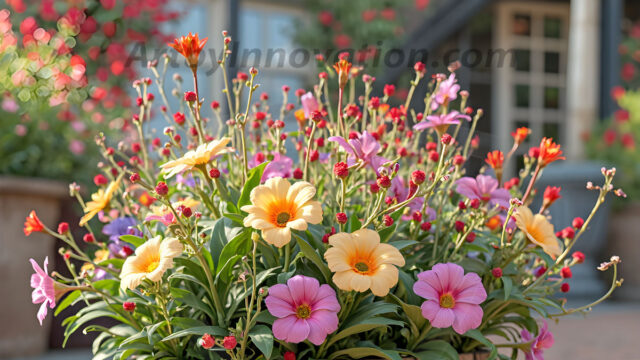 Planter trough crafted from aged wood. A high-resolution studio photograph AI produced that are mostly, horizontal, eye-level shots of an old rectangular wooden box, a dark wood, like it had been stained, with flowers, wide planter trough crafted from rustic pine wood, positioned frontally on a neutral background. The trough is densely packed with a vibrant, lush arrangement of fresh flowers, deep red roses, bright yellow marigolds, soft violet petunias, and trailing green ivy. Soft, bright studio lighting highlights the texture of the wood and the vivid colors of the flowers. Shallow depth of field, sharp focus on the central flowers, 8k, cinematic, horizontal composition. Many of the box are a dark wood, like it had been stained.