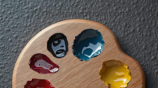 AI-generated painter palette and artist board digital designs — polished metallic palettes, winged fantasy palettes, and premium artist mixing board art in UHD by Art by Innovation.