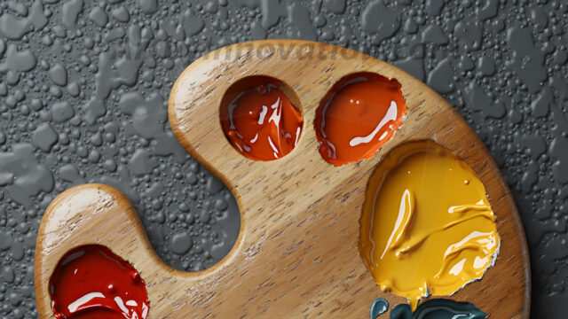 AI-generated painter palette and artist board digital designs — polished metallic palettes, winged fantasy palettes, and premium artist mixing board art in UHD by Art by Innovation.