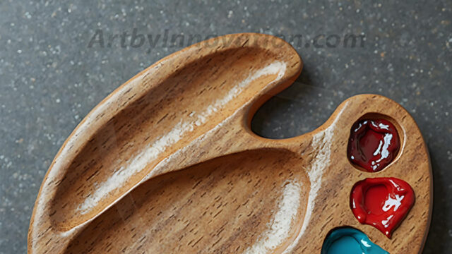 AI-generated painter palette and artist board digital designs — polished metallic palettes, winged fantasy palettes, and premium artist mixing board art in UHD by Art by Innovation.