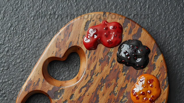 AI-generated painter palette and artist board digital designs — polished metallic palettes, winged fantasy palettes, and premium artist mixing board art in UHD by Art by Innovation.