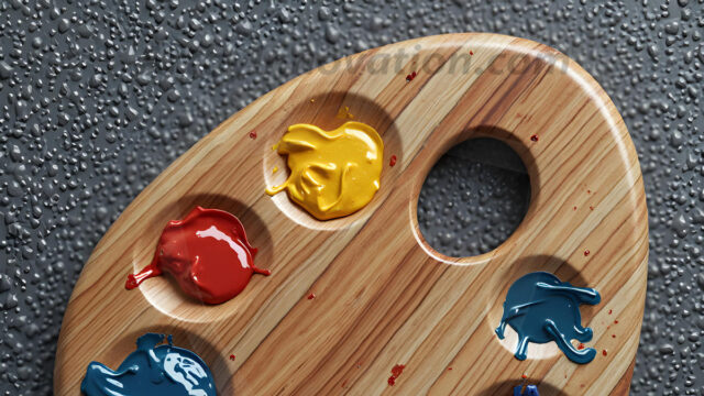 AI-generated painter palette and artist board digital designs — polished metallic palettes, winged fantasy palettes, and premium artist mixing board art in UHD by Art by Innovation.