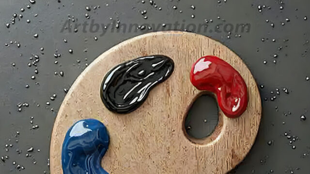 AI-generated painter palette and artist board digital designs — polished metallic palettes, winged fantasy palettes, and premium artist mixing board art in UHD by Art by Innovation.