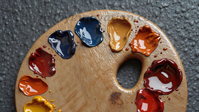 AI-generated painter palette and artist board digital designs — polished metallic palettes, winged fantasy palettes, and premium artist mixing board art in UHD by Art by Innovation.