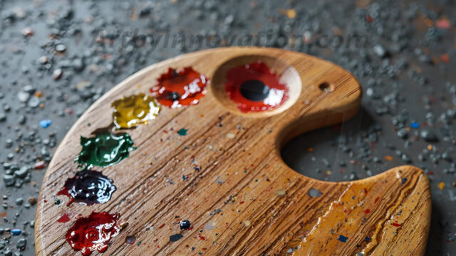 AI-generated painter palette and artist board digital designs — polished metallic palettes, winged fantasy palettes, and premium artist mixing board art in UHD by Art by Innovation.