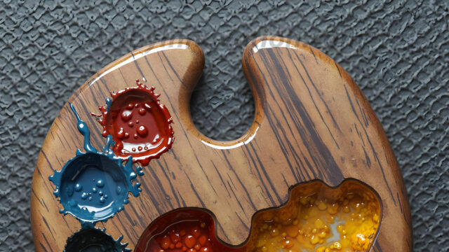 AI-generated painter palette and artist board digital designs — polished metallic palettes, winged fantasy palettes, and premium artist mixing board art in UHD by Art by Innovation.