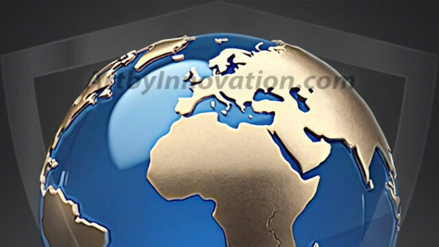 AI-generated Earth orb art featuring sculpted golden continents and deep sapphire oceans, reimagining our planet as a breathtaking artistic object.