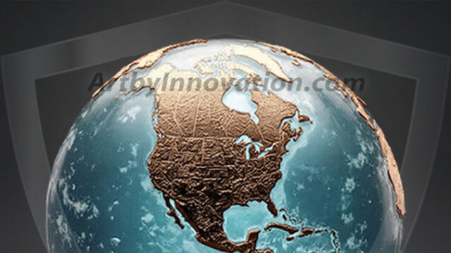 AI-generated Earth orb art featuring sculpted golden continents and deep sapphire oceans, reimagining our planet as a breathtaking artistic object.