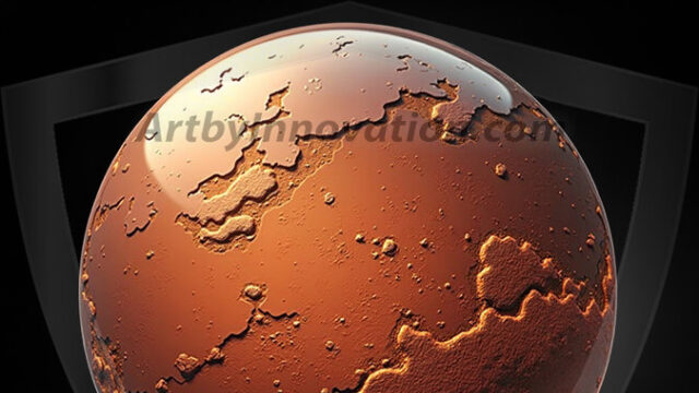 AI-generated Earth orb art featuring sculpted golden continents and deep sapphire oceans, reimagining our planet as a breathtaking artistic object.