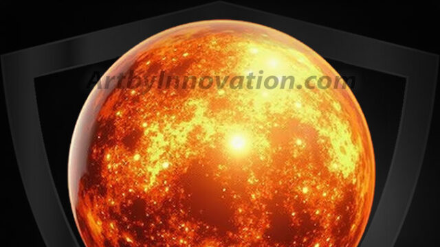 AI-generated Earth orb art featuring sculpted golden continents and deep sapphire oceans, reimagining our planet as a breathtaking artistic object.