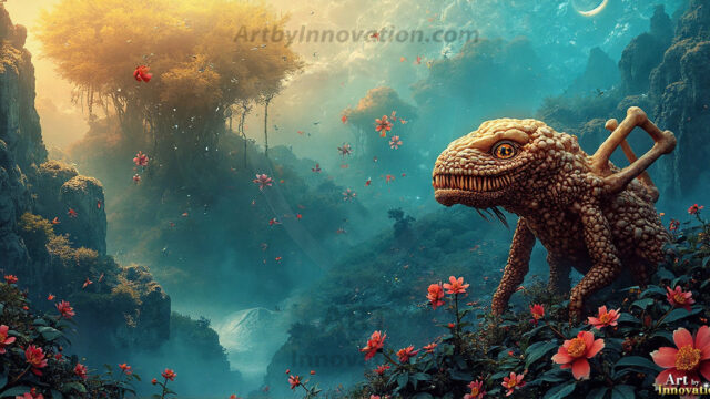 Amazing Alien Life forms and Planets. Fantasy Photographs, by Art by Innovation. Vibrant and detailed, high-resolution quality rendering of fantasy worlds with amazing creatures, both the fauna and flora, that might exist on alien worlds.