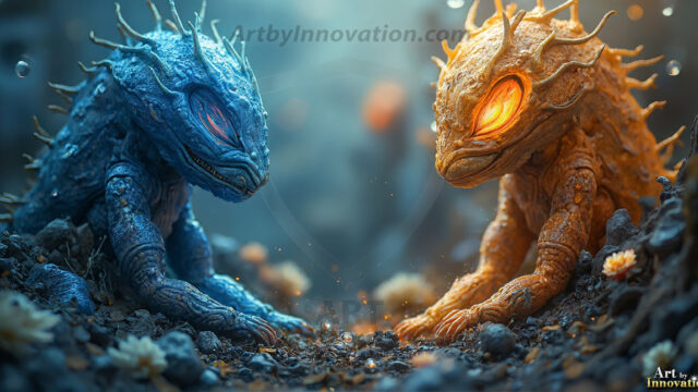 Amazing Alien Life forms and Planets. Fantasy Photographs, by Art by Innovation. Vibrant and detailed, high-resolution quality rendering of fantasy worlds with amazing creatures, both the fauna and flora, that might exist on alien worlds.