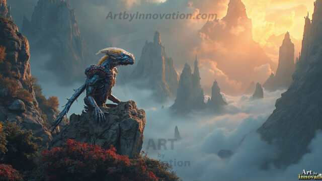 Amazing Alien Life forms and Planets. Fantasy Photographs, by Art by Innovation. Vibrant and detailed, high-resolution quality rendering of fantasy worlds with amazing creatures, both the fauna and flora, that might exist on alien worlds.