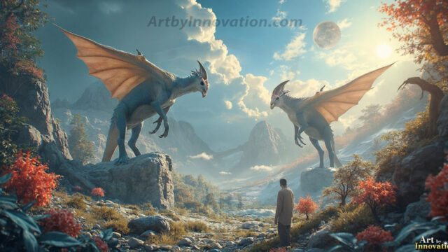 Amazing Alien Life forms and Planets. Fantasy Photographs, by Art by Innovation. Vibrant and detailed, high-resolution quality rendering of fantasy worlds with amazing creatures, both the fauna and flora, that might exist on alien worlds.