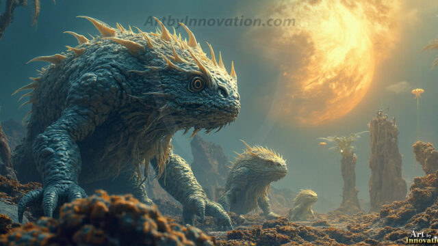 Amazing Alien Life forms and Planets. Fantasy Photographs, by Art by Innovation. Vibrant and detailed, high-resolution quality rendering of fantasy worlds with amazing creatures, both the fauna and flora, that might exist on alien worlds.