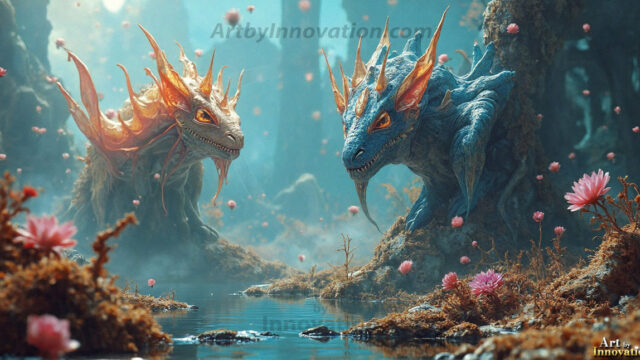 Amazing Alien Life forms and Planets. Fantasy Photographs, by Art by Innovation. Vibrant and detailed, high-resolution quality rendering of fantasy worlds with amazing creatures, both the fauna and flora, that might exist on alien worlds.