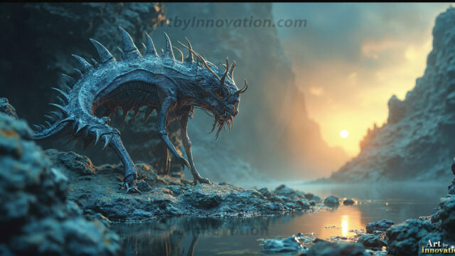 Amazing Alien Life forms and Planets. Fantasy Photographs, by Art by Innovation. Vibrant and detailed, high-resolution quality rendering of fantasy worlds with amazing creatures, both the fauna and flora, that might exist on alien worlds.