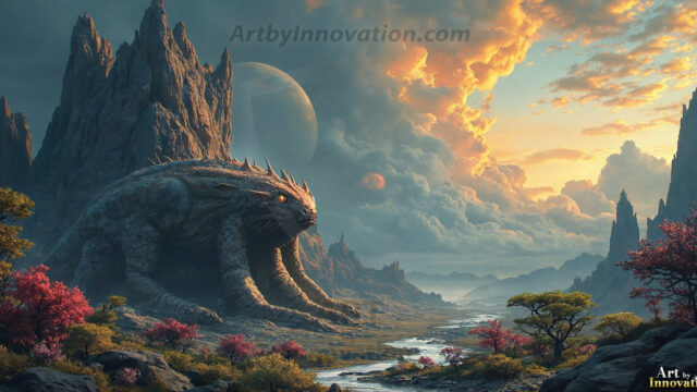 Amazing Alien Life forms and Planets. Fantasy Photographs, by Art by Innovation. Vibrant and detailed, high-resolution quality rendering of fantasy worlds with amazing creatures, both the fauna and flora, that might exist on alien worlds.