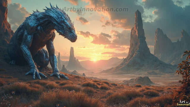 Amazing Alien Life forms and Planets. Fantasy Photographs, by Art by Innovation. Vibrant and detailed, high-resolution quality rendering of fantasy worlds with amazing creatures, both the fauna and flora, that might exist on alien worlds.
