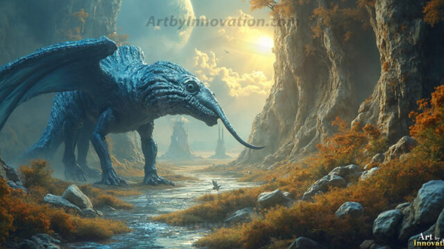 Amazing Alien Life forms and Planets. Fantasy Photographs, by Art by Innovation. Vibrant and detailed, high-resolution quality rendering of fantasy worlds with amazing creatures, both the fauna and flora, that might exist on alien worlds.