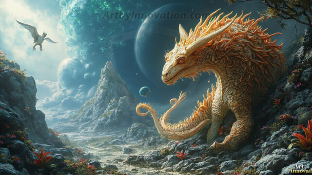 Amazing Alien Life forms and Planets. Fantasy Photographs, by Art by Innovation. Vibrant and detailed, high-resolution quality rendering of fantasy worlds with amazing creatures, both the fauna and flora, that might exist on alien worlds.