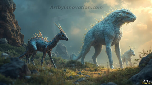 Amazing Alien Life forms and Planets. Fantasy Photographs, by Art by Innovation. Vibrant and detailed, high-resolution quality rendering of fantasy worlds with amazing creatures, both the fauna and flora, that might exist on alien worlds.