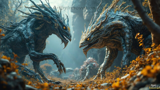 Amazing Alien Life forms and Planets. Fantasy Photographs, by Art by Innovation. Vibrant and detailed, high-resolution quality rendering of fantasy worlds with amazing creatures, both the fauna and flora, that might exist on alien worlds.