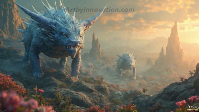 Amazing Alien Life forms and Planets. Fantasy Photographs, by Art by Innovation. Vibrant and detailed, high-resolution quality rendering of fantasy worlds with amazing creatures, both the fauna and flora, that might exist on alien worlds.