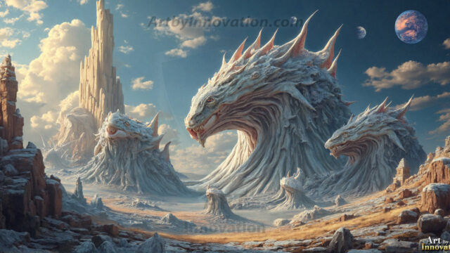 Amazing Alien Life forms and Planets. Fantasy Photographs, by Art by Innovation. Vibrant and detailed, high-resolution quality rendering of fantasy worlds with amazing creatures, both the fauna and flora, that might exist on alien worlds.