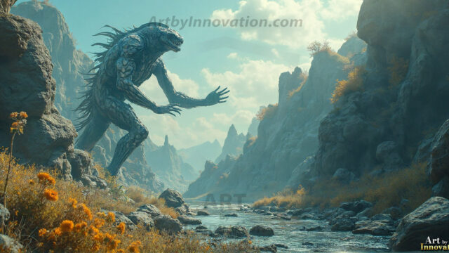 Amazing Alien Life forms and Planets. Fantasy Photographs, by Art by Innovation. Vibrant and detailed, high-resolution quality rendering of fantasy worlds with amazing creatures, both the fauna and flora, that might exist on alien worlds.