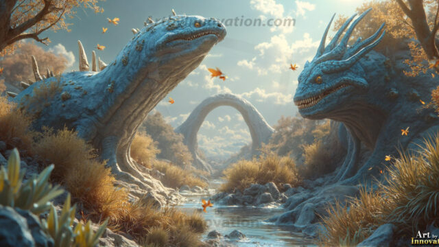 Amazing Alien Life forms and Planets. Fantasy Photographs, by Art by Innovation. Vibrant and detailed, high-resolution quality rendering of fantasy worlds with amazing creatures, both the fauna and flora, that might exist on alien worlds.