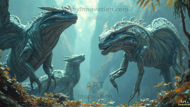 Amazing Alien Life forms and Planets. Fantasy Photographs, by Art by Innovation. Vibrant and detailed, high-resolution quality rendering of fantasy worlds with amazing creatures, both the fauna and flora, that might exist on alien worlds.