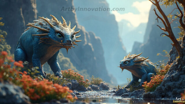 Amazing Alien Life forms and Planets. Fantasy Photographs, by Art by Innovation. Vibrant and detailed, high-resolution quality rendering of fantasy worlds with amazing creatures, both the fauna and flora, that might exist on alien worlds.