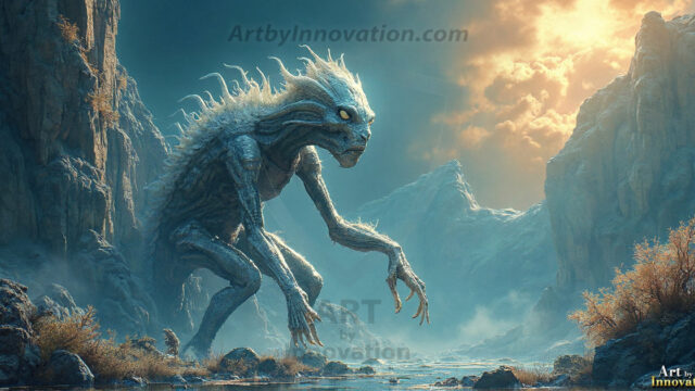 Amazing Alien Life forms and Planets. Fantasy Photographs, by Art by Innovation. Vibrant and detailed, high-resolution quality rendering of fantasy worlds with amazing creatures, both the fauna and flora, that might exist on alien worlds.