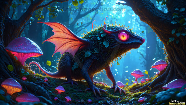 A collection of cute & adorable little-creatures from around the universe. In a photorealistic magical enchanted forest, the surface is covered in vibrant green moss, clusters of bioluminescent mushrooms. With delicate wildflowers blooming in impossible colors — violet, gold, crimson, as adorable little creatures rise from a misty forest floor. A hyper-realistic photo of hybrid creatures, like a adorable baby elephant, no bigger than a human palm. A foxlike creature, with red eyes, fluffy soft fur, and rows of sharp, serrated teeth. A chimera like weird creature, with crazy alien eyes, cyberpunk style. A hyper realistic portrait of a prehensile-tailed opossum, vibrantly colored, illuminated only by moonlight filtering through leaves in the darkness of night.