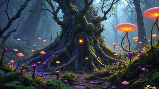 A collection of cute & adorable little-creatures from around the universe. In a photorealistic magical enchanted forest, the surface is covered in vibrant green moss, clusters of bioluminescent mushrooms. With delicate wildflowers blooming in impossible colors — violet, gold, crimson, as adorable little creatures rise from a misty forest floor. A hyper-realistic photo of hybrid creatures, like a adorable baby elephant, no bigger than a human palm. A foxlike creature, with red eyes, fluffy soft fur, and rows of sharp, serrated teeth. A chimera like weird creature, with crazy alien eyes, cyberpunk style. A hyper realistic portrait of a prehensile-tailed opossum, vibrantly colored, illuminated only by moonlight filtering through leaves in the darkness of night.