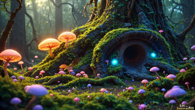 A collection of cute & adorable little-creatures from around the universe. In a photorealistic magical enchanted forest, the surface is covered in vibrant green moss, clusters of bioluminescent mushrooms. With delicate wildflowers blooming in impossible colors — violet, gold, crimson, as adorable little creatures rise from a misty forest floor. A hyper-realistic photo of hybrid creatures, like a adorable baby elephant, no bigger than a human palm. A foxlike creature, with red eyes, fluffy soft fur, and rows of sharp, serrated teeth. A chimera like weird creature, with crazy alien eyes, cyberpunk style. A hyper realistic portrait of a prehensile-tailed opossum, vibrantly colored, illuminated only by moonlight filtering through leaves in the darkness of night.
