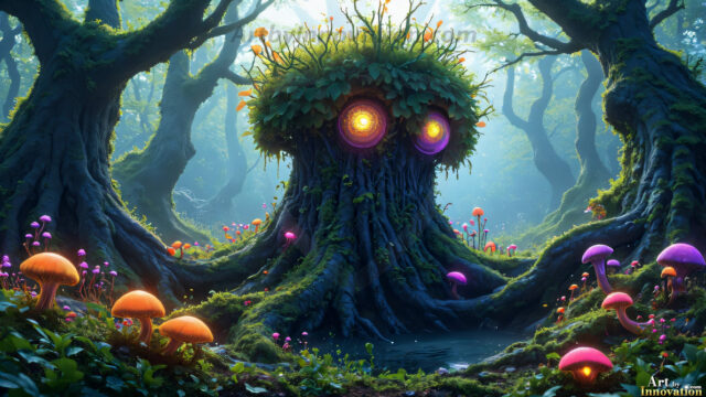 A collection of cute & adorable little-creatures from around the universe. In a photorealistic magical enchanted forest, the surface is covered in vibrant green moss, clusters of bioluminescent mushrooms. With delicate wildflowers blooming in impossible colors — violet, gold, crimson, as adorable little creatures rise from a misty forest floor. A hyper-realistic photo of hybrid creatures, like a adorable baby elephant, no bigger than a human palm. A foxlike creature, with red eyes, fluffy soft fur, and rows of sharp, serrated teeth. A chimera like weird creature, with crazy alien eyes, cyberpunk style. A hyper realistic portrait of a prehensile-tailed opossum, vibrantly colored, illuminated only by moonlight filtering through leaves in the darkness of night.