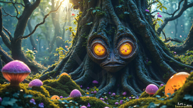 A collection of cute & adorable little-creatures from around the universe. In a photorealistic magical enchanted forest, the surface is covered in vibrant green moss, clusters of bioluminescent mushrooms. With delicate wildflowers blooming in impossible colors — violet, gold, crimson, as adorable little creatures rise from a misty forest floor. A hyper-realistic photo of hybrid creatures, like a adorable baby elephant, no bigger than a human palm. A foxlike creature, with red eyes, fluffy soft fur, and rows of sharp, serrated teeth. A chimera like weird creature, with crazy alien eyes, cyberpunk style. A hyper realistic portrait of a prehensile-tailed opossum, vibrantly colored, illuminated only by moonlight filtering through leaves in the darkness of night.