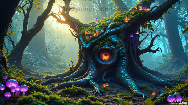 A collection of cute & adorable little-creatures from around the universe. In a photorealistic magical enchanted forest, the surface is covered in vibrant green moss, clusters of bioluminescent mushrooms. With delicate wildflowers blooming in impossible colors — violet, gold, crimson, as adorable little creatures rise from a misty forest floor. A hyper-realistic photo of hybrid creatures, like a adorable baby elephant, no bigger than a human palm. A foxlike creature, with red eyes, fluffy soft fur, and rows of sharp, serrated teeth. A chimera like weird creature, with crazy alien eyes, cyberpunk style. A hyper realistic portrait of a prehensile-tailed opossum, vibrantly colored, illuminated only by moonlight filtering through leaves in the darkness of night.