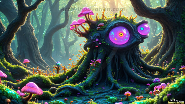 A collection of cute & adorable little-creatures from around the universe. In a photorealistic magical enchanted forest, the surface is covered in vibrant green moss, clusters of bioluminescent mushrooms. With delicate wildflowers blooming in impossible colors — violet, gold, crimson, as adorable little creatures rise from a misty forest floor. A hyper-realistic photo of hybrid creatures, like a adorable baby elephant, no bigger than a human palm. A foxlike creature, with red eyes, fluffy soft fur, and rows of sharp, serrated teeth. A chimera like weird creature, with crazy alien eyes, cyberpunk style. A hyper realistic portrait of a prehensile-tailed opossum, vibrantly colored, illuminated only by moonlight filtering through leaves in the darkness of night.