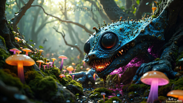 A collection of cute & adorable little-creatures from around the universe. In a photorealistic magical enchanted forest, the surface is covered in vibrant green moss, clusters of bioluminescent mushrooms. With delicate wildflowers blooming in impossible colors — violet, gold, crimson, as adorable little creatures rise from a misty forest floor. A hyper-realistic photo of hybrid creatures, like a adorable baby elephant, no bigger than a human palm. A foxlike creature, with red eyes, fluffy soft fur, and rows of sharp, serrated teeth. A chimera like weird creature, with crazy alien eyes, cyberpunk style. A hyper realistic portrait of a prehensile-tailed opossum, vibrantly colored, illuminated only by moonlight filtering through leaves in the darkness of night.