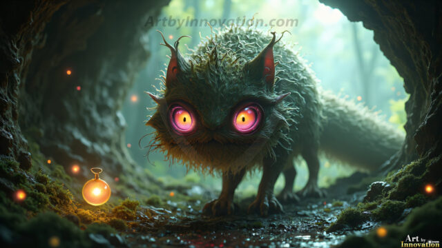 A collection of cute & adorable little-creatures from around the universe. In a photorealistic magical enchanted forest, the surface is covered in vibrant green moss, clusters of bioluminescent mushrooms. With delicate wildflowers blooming in impossible colors — violet, gold, crimson, as adorable little creatures rise from a misty forest floor. A hyper-realistic photo of hybrid creatures, like a adorable baby elephant, no bigger than a human palm. A foxlike creature, with red eyes, fluffy soft fur, and rows of sharp, serrated teeth. A chimera like weird creature, with crazy alien eyes, cyberpunk style. A hyper realistic portrait of a prehensile-tailed opossum, vibrantly colored, illuminated only by moonlight filtering through leaves in the darkness of night.
