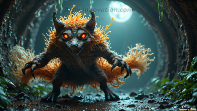 A collection of cute & adorable little-creatures from around the universe. In a photorealistic magical enchanted forest, the surface is covered in vibrant green moss, clusters of bioluminescent mushrooms. With delicate wildflowers blooming in impossible colors — violet, gold, crimson, as adorable little creatures rise from a misty forest floor. A hyper-realistic photo of hybrid creatures, like a adorable baby elephant, no bigger than a human palm. A foxlike creature, with red eyes, fluffy soft fur, and rows of sharp, serrated teeth. A chimera like weird creature, with crazy alien eyes, cyberpunk style. A hyper realistic portrait of a prehensile-tailed opossum, vibrantly colored, illuminated only by moonlight filtering through leaves in the darkness of night.