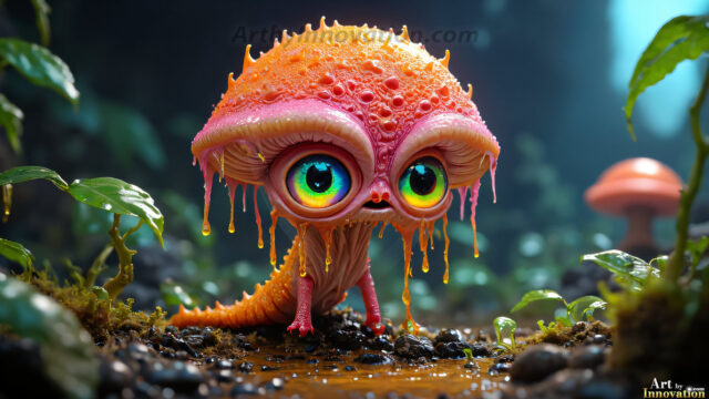 A collection of cute & adorable little-creatures from around the universe. In a photorealistic magical enchanted forest, the surface is covered in vibrant green moss, clusters of bioluminescent mushrooms. With delicate wildflowers blooming in impossible colors — violet, gold, crimson, as adorable little creatures rise from a misty forest floor. A hyper-realistic photo of hybrid creatures, like a adorable baby elephant, no bigger than a human palm. A foxlike creature, with red eyes, fluffy soft fur, and rows of sharp, serrated teeth. A chimera like weird creature, with crazy alien eyes, cyberpunk style. A hyper realistic portrait of a prehensile-tailed opossum, vibrantly colored, illuminated only by moonlight filtering through leaves in the darkness of night.