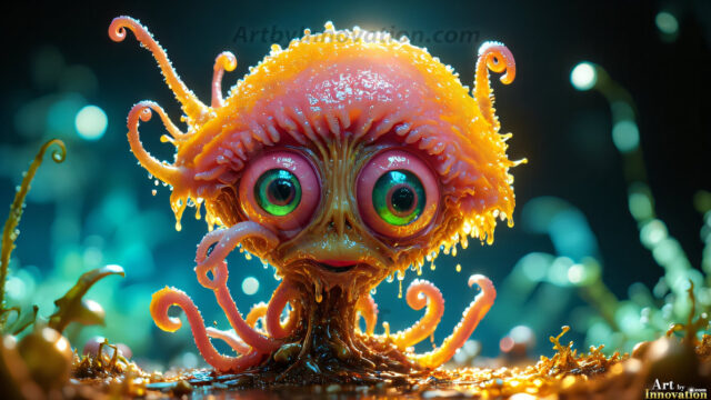 A collection of cute & adorable little-creatures from around the universe. In a photorealistic magical enchanted forest, the surface is covered in vibrant green moss, clusters of bioluminescent mushrooms. With delicate wildflowers blooming in impossible colors — violet, gold, crimson, as adorable little creatures rise from a misty forest floor. A hyper-realistic photo of hybrid creatures, like a adorable baby elephant, no bigger than a human palm. A foxlike creature, with red eyes, fluffy soft fur, and rows of sharp, serrated teeth. A chimera like weird creature, with crazy alien eyes, cyberpunk style. A hyper realistic portrait of a prehensile-tailed opossum, vibrantly colored, illuminated only by moonlight filtering through leaves in the darkness of night.