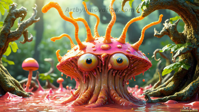 A collection of cute & adorable little-creatures from around the universe. In a photorealistic magical enchanted forest, the surface is covered in vibrant green moss, clusters of bioluminescent mushrooms. With delicate wildflowers blooming in impossible colors — violet, gold, crimson, as adorable little creatures rise from a misty forest floor. A hyper-realistic photo of hybrid creatures, like a adorable baby elephant, no bigger than a human palm. A foxlike creature, with red eyes, fluffy soft fur, and rows of sharp, serrated teeth. A chimera like weird creature, with crazy alien eyes, cyberpunk style. A hyper realistic portrait of a prehensile-tailed opossum, vibrantly colored, illuminated only by moonlight filtering through leaves in the darkness of night.