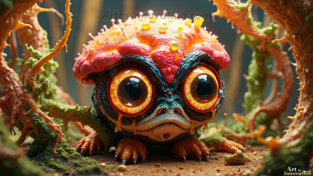 A collection of cute & adorable little-creatures from around the universe. In a photorealistic magical enchanted forest, the surface is covered in vibrant green moss, clusters of bioluminescent mushrooms. With delicate wildflowers blooming in impossible colors — violet, gold, crimson, as adorable little creatures rise from a misty forest floor. A hyper-realistic photo of hybrid creatures, like a adorable baby elephant, no bigger than a human palm. A foxlike creature, with red eyes, fluffy soft fur, and rows of sharp, serrated teeth. A chimera like weird creature, with crazy alien eyes, cyberpunk style. A hyper realistic portrait of a prehensile-tailed opossum, vibrantly colored, illuminated only by moonlight filtering through leaves in the darkness of night.