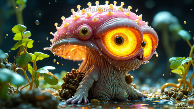 A collection of cute & adorable little-creatures from around the universe. In a photorealistic magical enchanted forest, the surface is covered in vibrant green moss, clusters of bioluminescent mushrooms. With delicate wildflowers blooming in impossible colors — violet, gold, crimson, as adorable little creatures rise from a misty forest floor. A hyper-realistic photo of hybrid creatures, like a adorable baby elephant, no bigger than a human palm. A foxlike creature, with red eyes, fluffy soft fur, and rows of sharp, serrated teeth. A chimera like weird creature, with crazy alien eyes, cyberpunk style. A hyper realistic portrait of a prehensile-tailed opossum, vibrantly colored, illuminated only by moonlight filtering through leaves in the darkness of night.