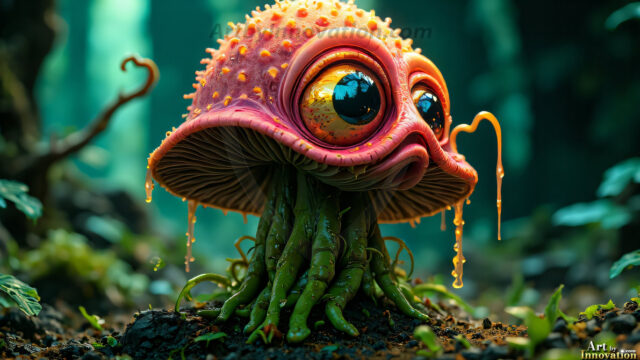 A collection of cute & adorable little-creatures from around the universe. In a photorealistic magical enchanted forest, the surface is covered in vibrant green moss, clusters of bioluminescent mushrooms. With delicate wildflowers blooming in impossible colors — violet, gold, crimson, as adorable little creatures rise from a misty forest floor. A hyper-realistic photo of hybrid creatures, like a adorable baby elephant, no bigger than a human palm. A foxlike creature, with red eyes, fluffy soft fur, and rows of sharp, serrated teeth. A chimera like weird creature, with crazy alien eyes, cyberpunk style. A hyper realistic portrait of a prehensile-tailed opossum, vibrantly colored, illuminated only by moonlight filtering through leaves in the darkness of night.